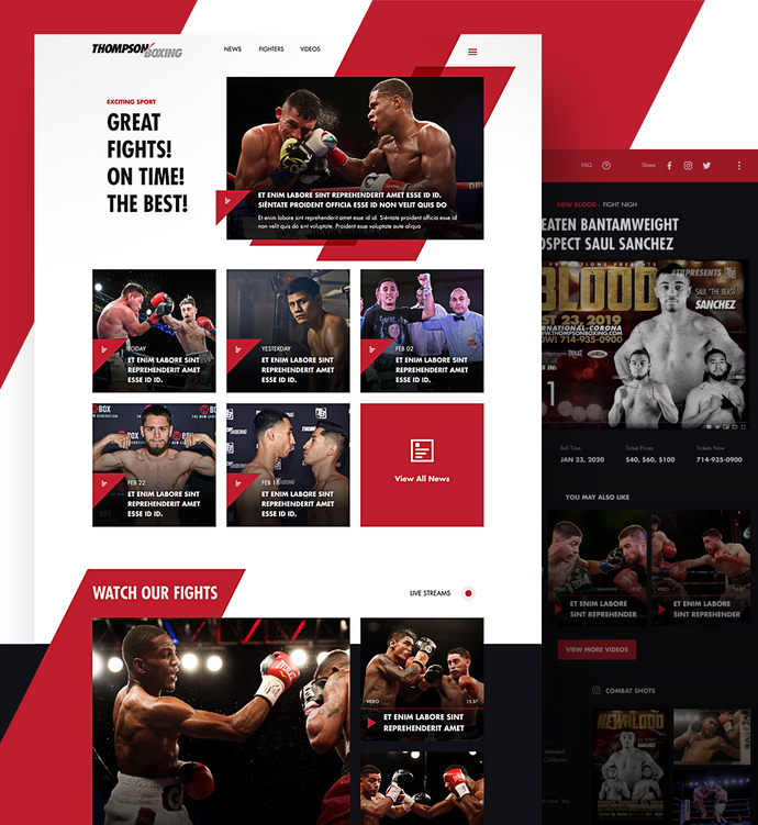 Thompson Boxing Promotions Homepage